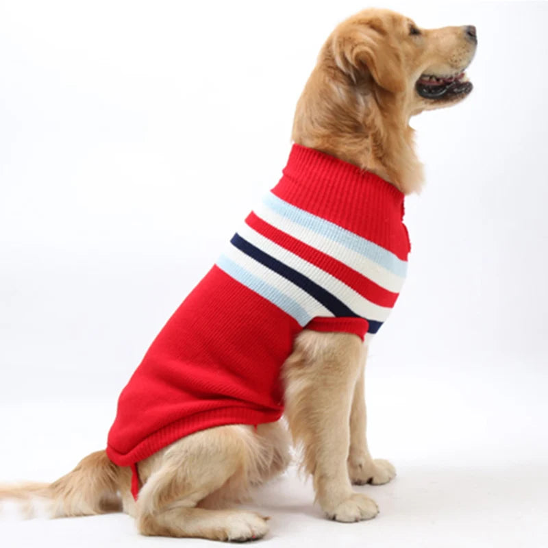 Big Dog Sweater Winter Warm Christmas Clothes for Small Medium Large Dogs Golden Retriever Rottweiler Corgi Cat Pullover Jumper