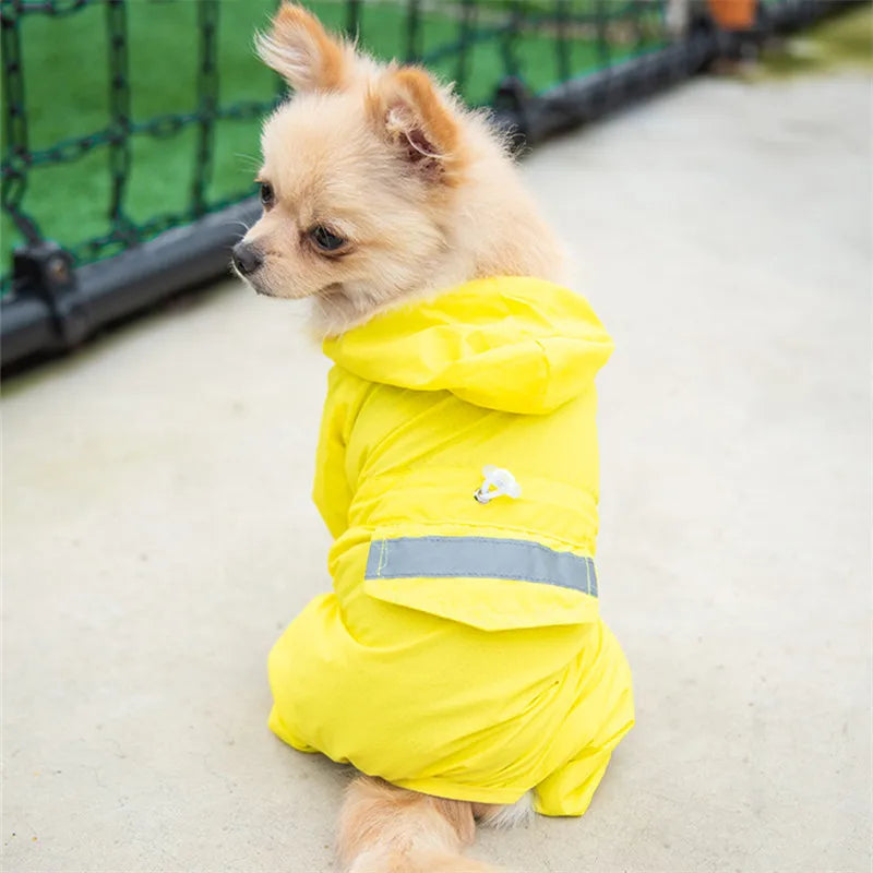 Dog Raincoat Reflective Pet Clothes Dog Clothing Waterproof Jumpsuit Jacket Yorkie Poodle Bichon Pomeranian Schnauzer Corgi Coat