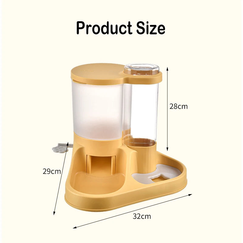 Large Capacity Dog Feeder Automatic Cat Drinker Water & Food Dispenser Pet Drinking  & Feeding Bowl For Dogs Cats Food Storage