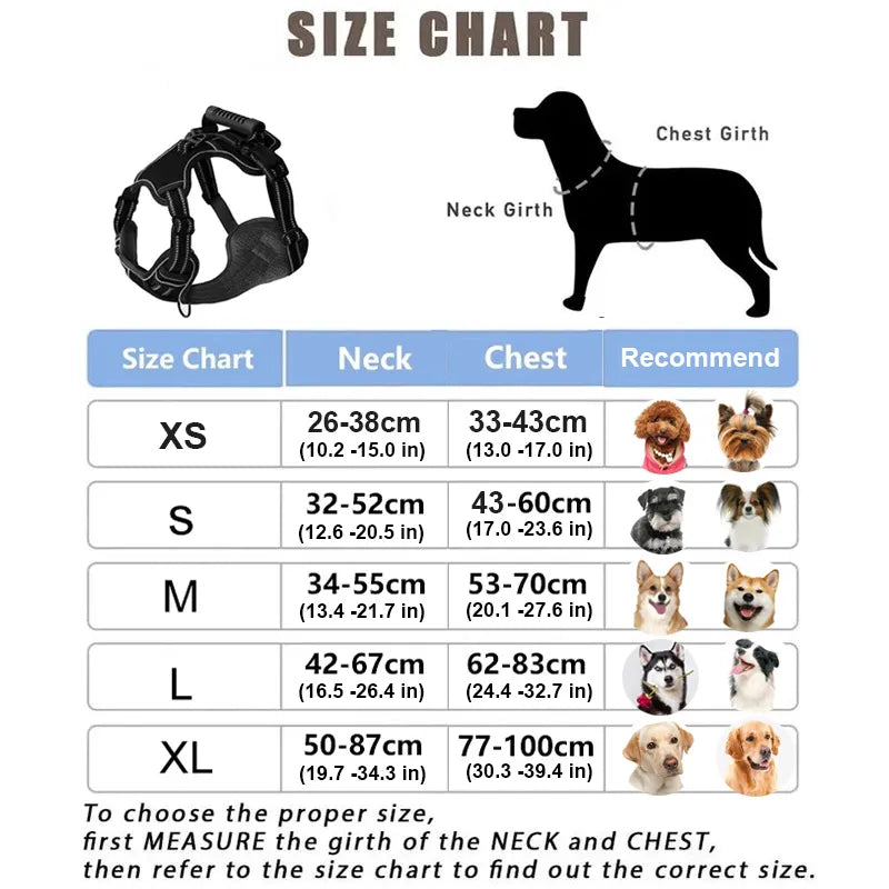 Dog Harness No Pull Breathable Reflective Dog Harness Vest with Handle For Small Large Dogs Outdoor walking Training Supplies