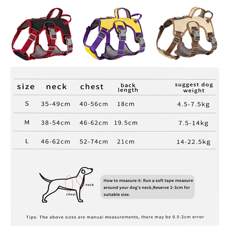 Shock-absorption Dog Harness Vest Adjustable Reflective Harness for Medium Dogs French Bulldog Walking Chest Strap Pet Supplies