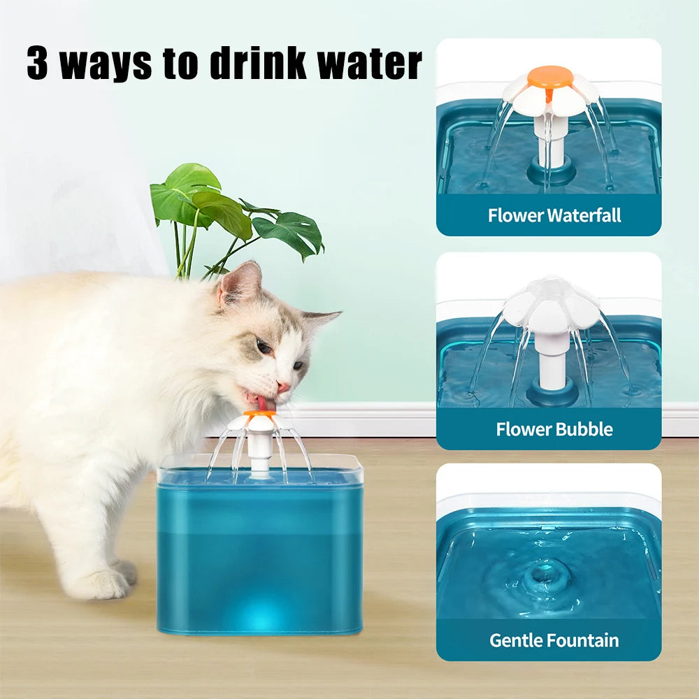 For Clean Water Automatic Pet Water Dispenser with Recirculate Filtring USB Charging Cat Drinking Fountain with LED Lighting