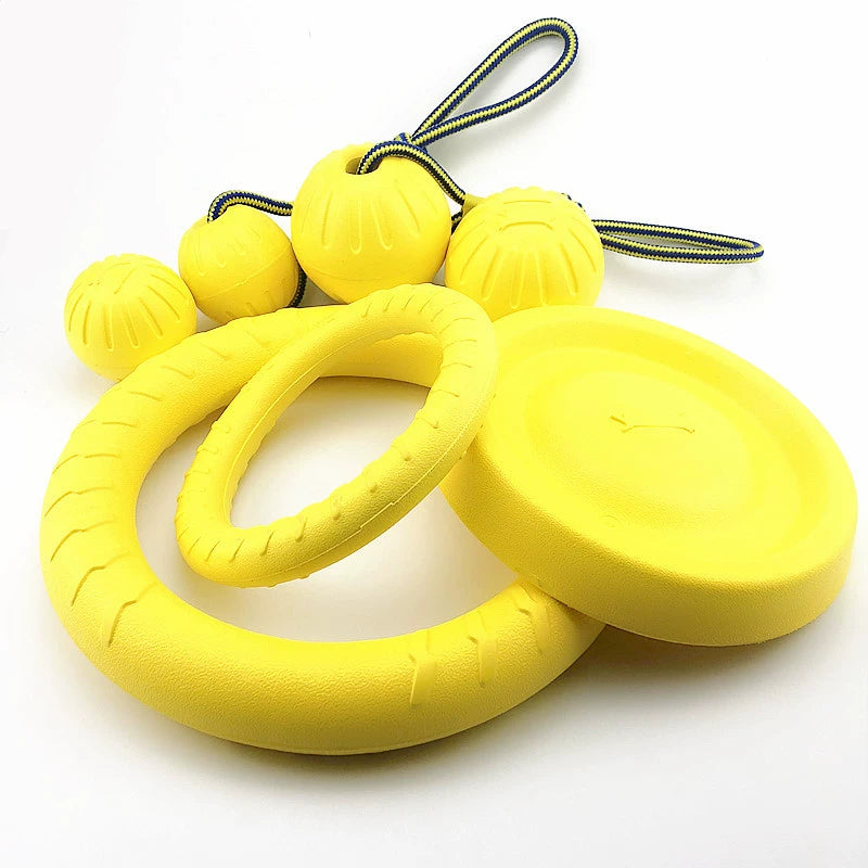 Dog Toy Ball Bite-Resistant Elastic Training Ball Border Collie Golden Retriever Malinois Medium Large Dog Pull Ring Frisbee Pet Supplies