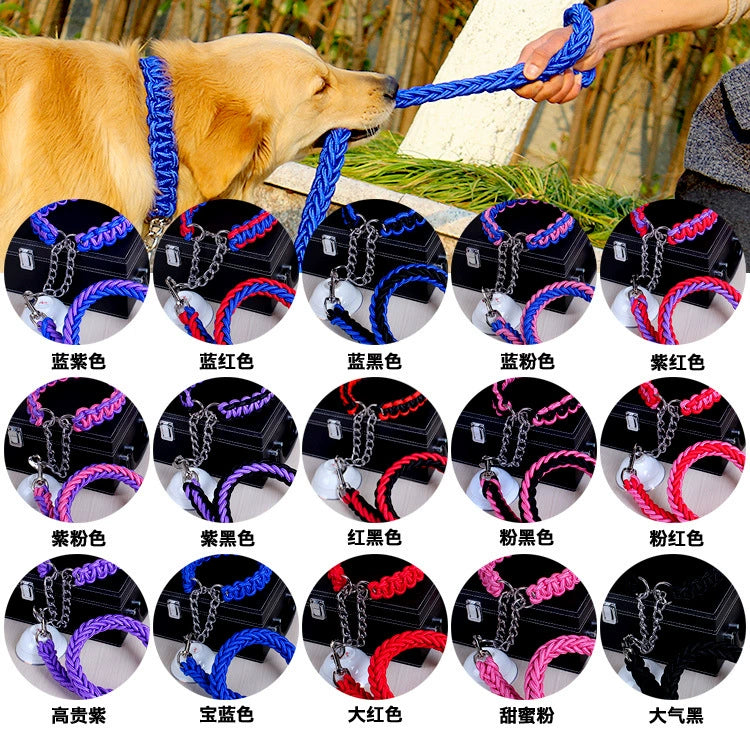 Big Dog Stereotyped Rope P Chain Suit Automatic Retractable Collar Medium Large Dog Golden Retriever Dog Walking Chain Traction Belt Explosion-Proof