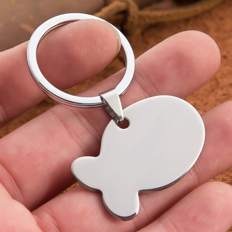 Small Fish Tag Keychain Anti-Discard Key Ring Keychain Pendant Laser Laser Engraving