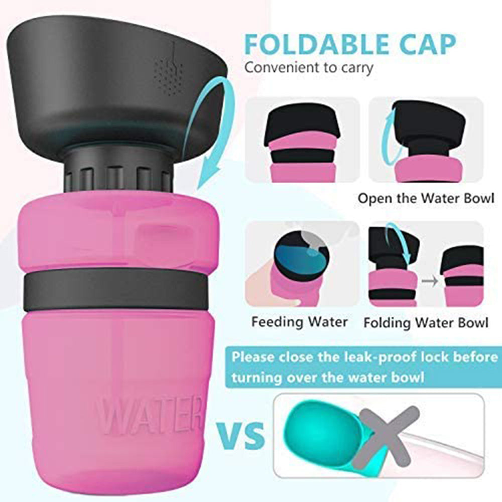 portable bpa free foldable dog water bottle