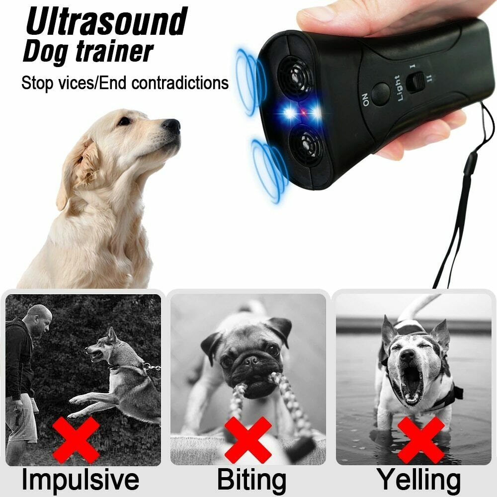 Ultrasonic Bark Control | Anti Dog Barking Trainer LED LightDog Ultrasonic Bark Control, Repellents &amp; Devices 

Training your pet can be easy—when you bring home the Ultrasonic Bark Control Device. This is a painless alteUltrasonic Anti Dog BarkingShopDoggieworksShopDoggieworksAnti Dog Barking Trainer LED Light