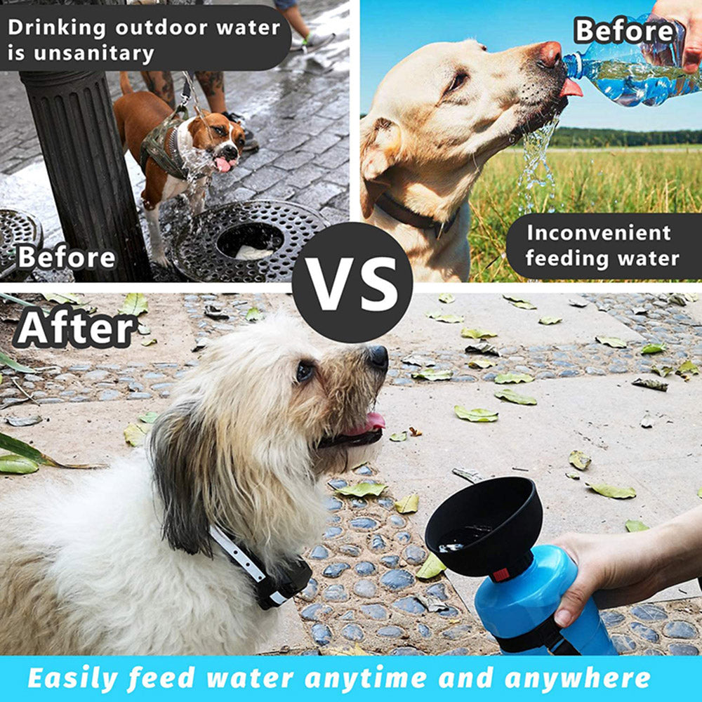 portable bpa free foldable dog water bottle