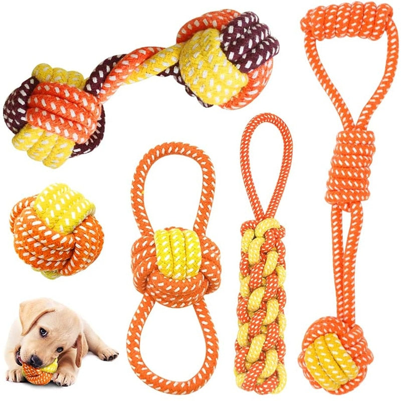 interactive cotton rope dog toys bite-resistant pet puppy dog toy chew