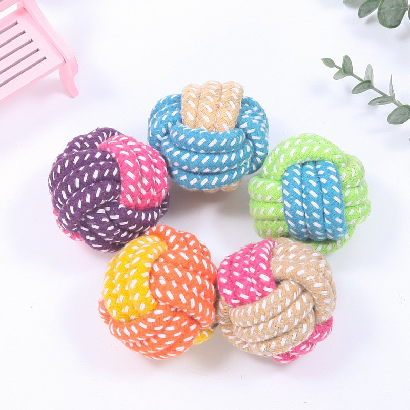 Interactive Cotton Rope Mini Dog Toys Ball for Dogs Accessories ToothbSPECIFICATIONScategory: pet toyType: DogsToys Type: Chew ToysToy Type: Chew ToysSet Type: noProduct Category: Chewing toyOrigin: Mainland ChinaMaterial: Cotton ropeM0ShopDoggieworksShopDoggieworksInteractive Cotton Rope Mini Dog Toys Ball