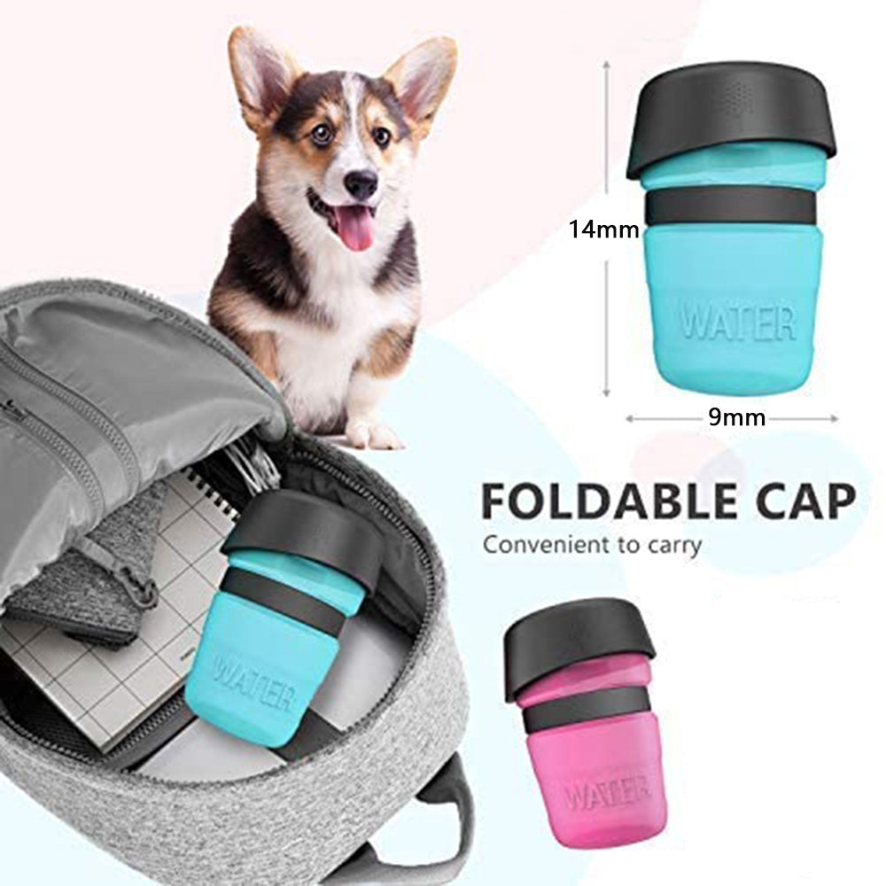 portable bpa free foldable dog water bottle